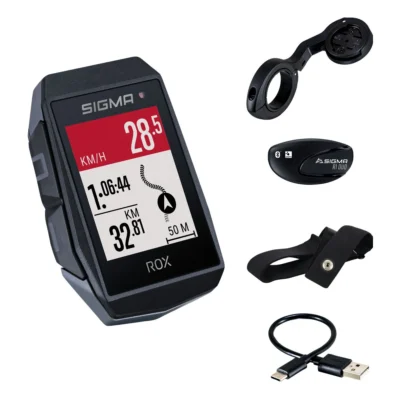 GPS Fietscomputer Sigma ROX 11.1 EVO GPS HR set met korte Butler stuurhouder - zwart