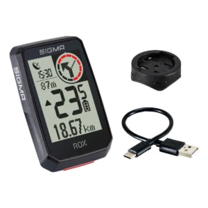 Fietscomputer GPS Sigma ROX 2.0 met standaard stuurhouder - zwart