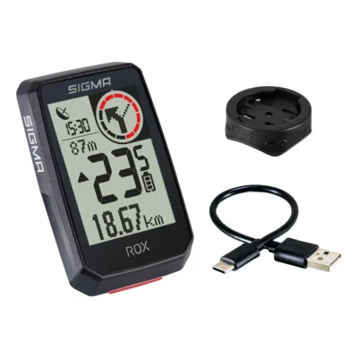 Fietscomputer GPS Sigma ROX 2.0 met standaard stuurhouder - zwart