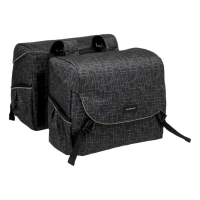 Dubbele fietstas New Looxs Mondi Joy Double RT 38 liter 37 x 16 x 32 cm (2x) - ivy black