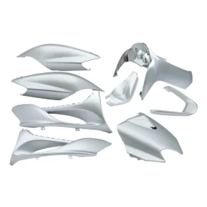 Plaatset Yamaha Jog R/ MBK mach 9 delig zilver metallic