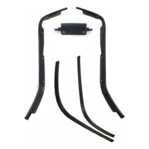 Sierstripset beenschild en treeplank Vespa Primavera, Sprint 5 delig zwart metallic