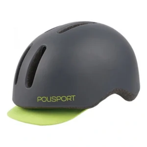 Fietshelm Polisport Commuter L (58-61cm) - mat donkergrijs/fluoriserend geel