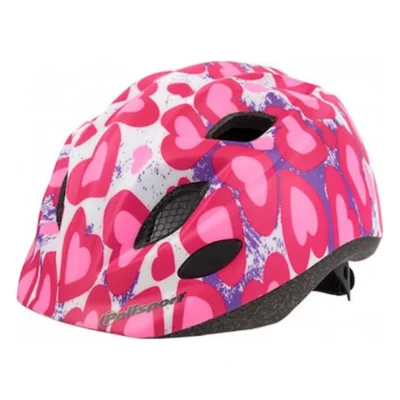 Fietshelm Polisport Glitter Hearts S 52-56 cm - roze/wit