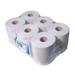 Poetspapier Euro naturel wit midirollen - 300m x 20cm - 6 Stuks