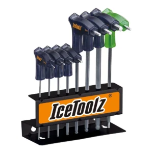 Inbussleutelset IceToolz 7M85 Twin Head met opbergstandaard