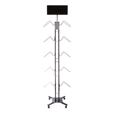 Verrijdbaar helmhaak display voor 20 fietshelmen