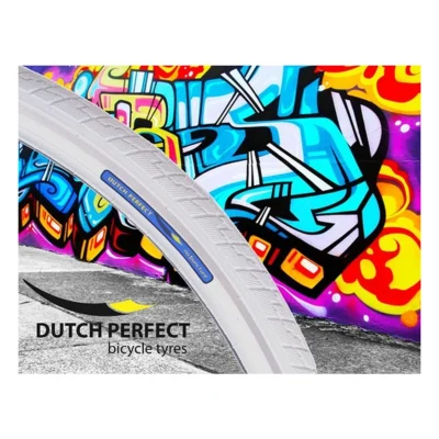 Buitenband Dutch Perfect 28 x 1.40" / 40-622mm anti-lek - wit met reflectie