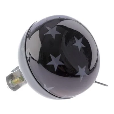 Fietsbel Ding-Dong NietVerkeerd Stars ø60mm - zwart/witte strepen