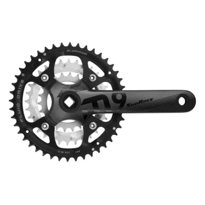 Crankstel SunRace FCM914 - 3x9 Speed - 44-32-22T - 175mm - aluminium - Zwart