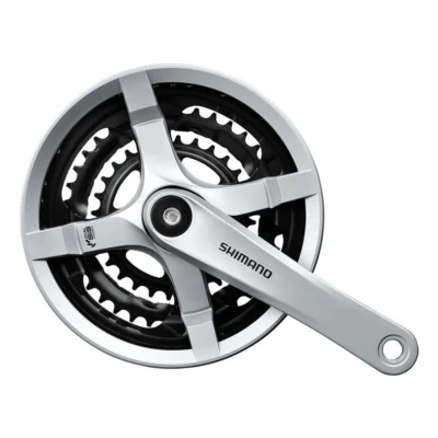 Crankstel Shimano FC-TY501 - 6/7/8 Speed - 48-38-28T - 175mm - Zilver