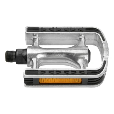 Pedaalset M-Wave aluminium met rubberen anti-sliplaag - zilver