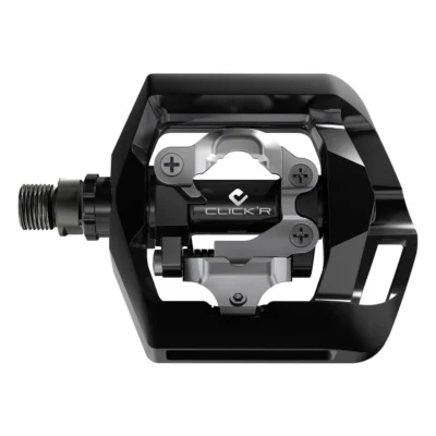 Pedaalset Shimano Click'R T421 platform + enkelzijdig SPD met SM-SH56 plaatjes - zwart