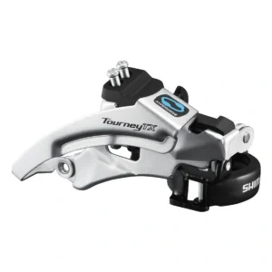 Voorderailleur Shimano Tourney FD-TX800 - 3x7/8 Speed - lage klem - Dual pull - Top swing - 42-48T - Zwart / zilver