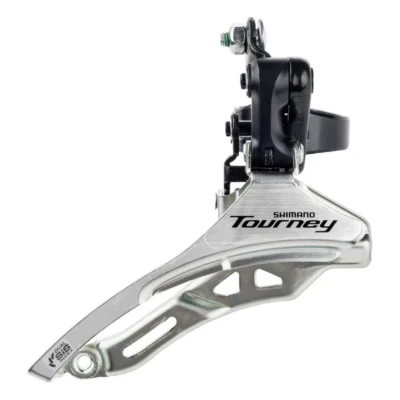 Voorderailleur Shimano Tourney FD-TY300 - 3x6/7 Speed - hoge klem - Down pull - Down swing - 42T - ø34.9mm - Zwart / zilver