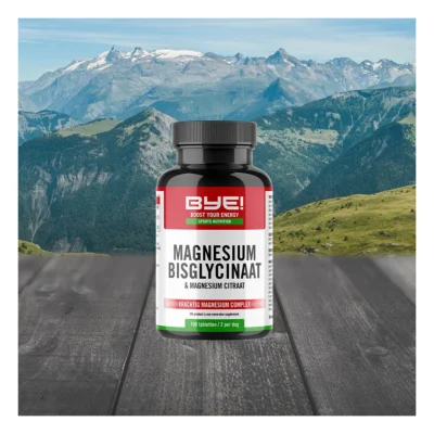 Magnesium bisglycinaat & magnesium citraat BYE! 100 capsules