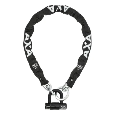 Kettingslot met hangslot Axa Loop 110 met polyester hoes - zwart