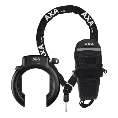 Set Ringslot Axa Imenso XL +insteekketting Axa ULC 130 + zadeltas - zwart