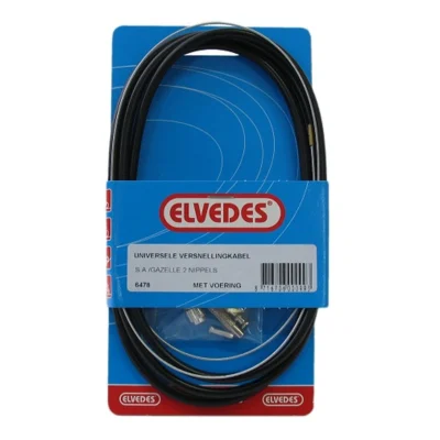 Versnellingskabelset Elvedes 1700 / 2250 mm universeel Sturmey Archer verzinkt - zwart (op kaart)