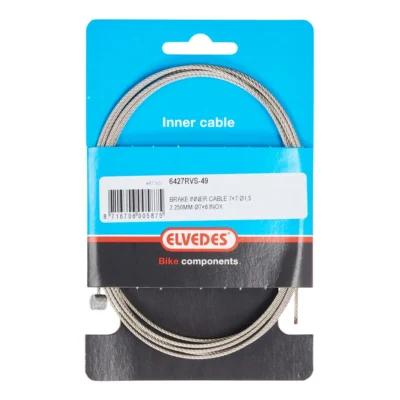 Rem binnenkabel Elvedes 2250mm 7×7 draads RVS ø1,5mm met T-nippel ø7 × 6 mm