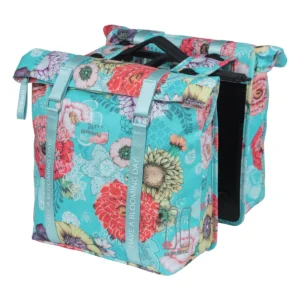 Dubbele fietstas Basil Bloom Field Double MIK 35 liter 30 x 15 x 33 cm - sky blue