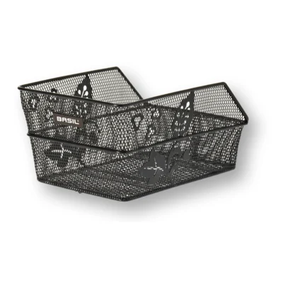 Fietsmand Basil Cento Flower S 36 x 26 x 18 cm - zwart