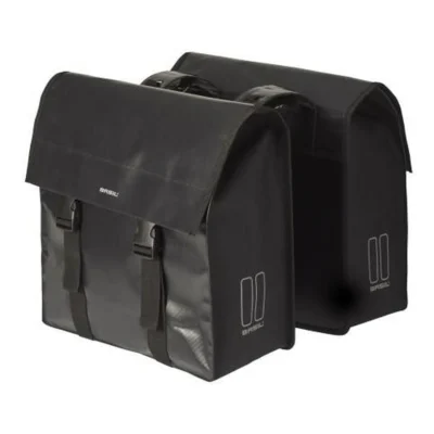 Dubbele fietstas Basil Urban Load 48 liter 41 x 18 x 46 cm - zwart reflective