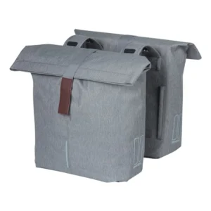 Dubbele fietstas Basil City 28 tot 32 liter 30 x 18 x 49 cm - grey melee