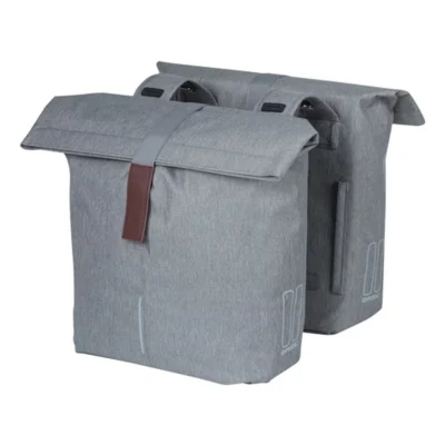 Dubbele fietstas Basil City 28 tot 32 liter 30 x 18 x 49 cm - grey melee