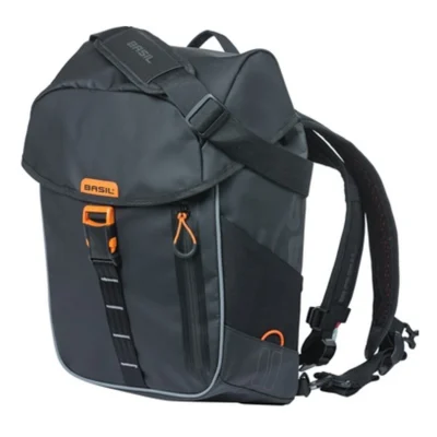 Fietsrugzak Basil Miles Tarpaulin 17 liter 31 x 17 x 44 cm - zwart/oranje