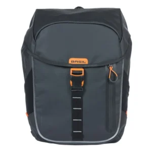 Fietsrugzak Basil Miles Tarpaulin Nordlicht 17 liter 31 x 17 x 44 cm - zwart/ oranje