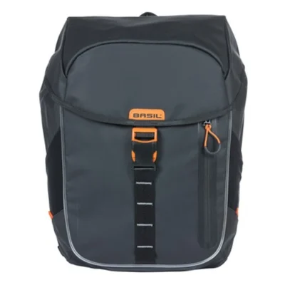 Fietsrugzak Basil Miles Tarpaulin Nordlicht 17 liter 31 x 17 x 44 cm - zwart/ oranje