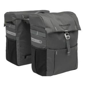 Dubbele fietstas New Looxs Vigo Double Racktime 37 liter 31 x 15 x 40 cm (2x) - grijs