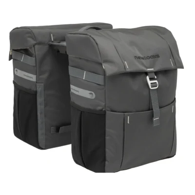 Dubbele fietstas New Looxs Vigo Double Racktime 37 liter 31 x 15 x 40 cm (2x) - grijs
