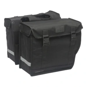 Dubbele fietstas New Looxs Canvas Hybride 46.5 liter 39 x 33 x 19 cm (2x) - zwart