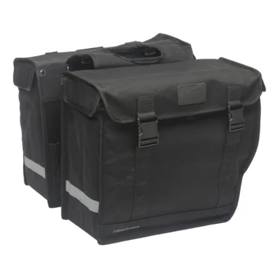 Dubbele fietstas New Looxs Canvas Hybride 46.5 liter 39 x 33 x 19 cm (2x) - zwart