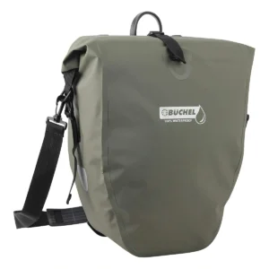 Enkele fietstas Büchel 100% waterdicht 25,4 liter - olijfgroen
