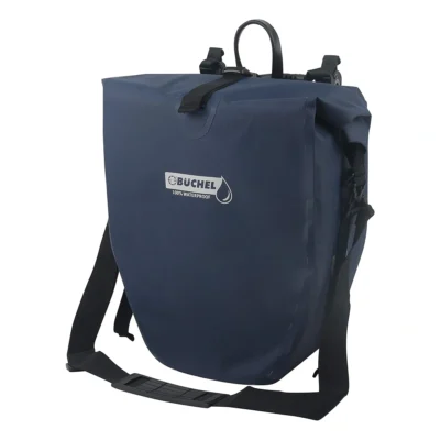 Enkele fietstas Büchel 100% waterdicht 25,4 liter - donkerblauw