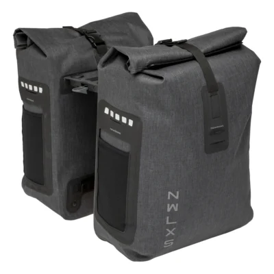 Dubbele fietstas New Looxs Varo Racktime 40 liter 28 x 43 x 17 cm (x2) - grijs