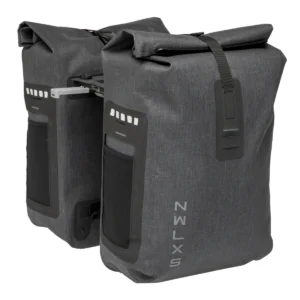 Dubbele fietstas New Looxs Varo Double MIK 40 liter 28 x 43 x 17 cm (x2) - grijs