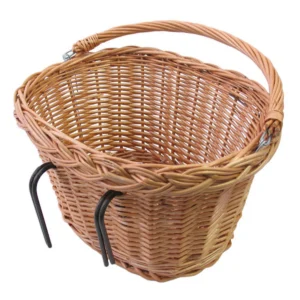 Rieten fietsmand Basil Denver groot 37 x 27 x 22 cm - naturel