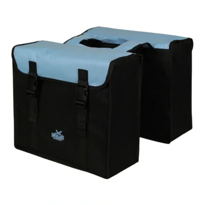 Dubbele fietstas Greenlands 34 liter 37 x 33 x 14cm (2x) - zwart / lichtblauw