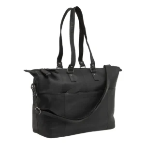 Fietstas New Looxs Verla 34 x 18 x 44cm 21 liter - gemaakt van luxe leer - zwart