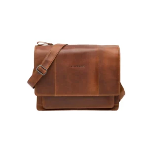 Fietstas New Looxs Fellini 18 liter 40 x 15 x 32 cm - gemaakt van luxe leder - cognac