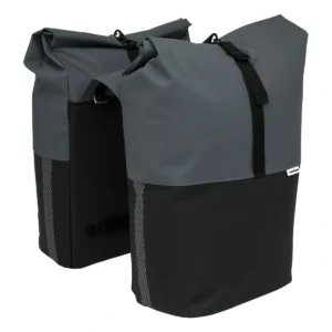 Dubbele fietstas New Looxs Nyborg 34 liter - 30 x 17 x 37cm (x2) - donkergrijs/zwart