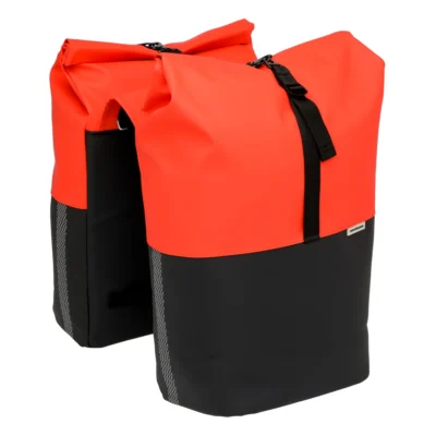 Dubbele fietstas New Looxs Nyborg 34 liter - 30 x 17 x 37cm (x2) - rood/zwart