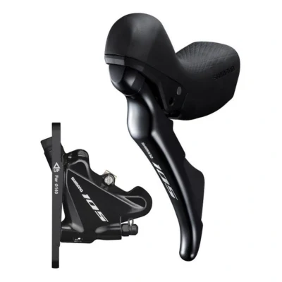 Schijfremset (voor) 2 speed Shimano 105 R7020 / R7070 Flat Mount - zwart