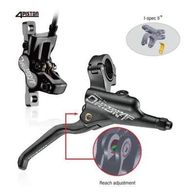 Hydraulische schijfremset Tektro HD-M745 Orion links met 1800 mm leiding - zwart