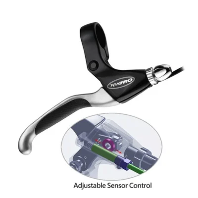 E-bike remhendelpaar Tektro EL550FR-RS V-brake met afslagsensor - zwart/satijn