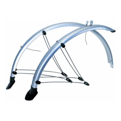 Spatbordset 28" PVC 56mm Zilver Met stroomkabelgeleiding